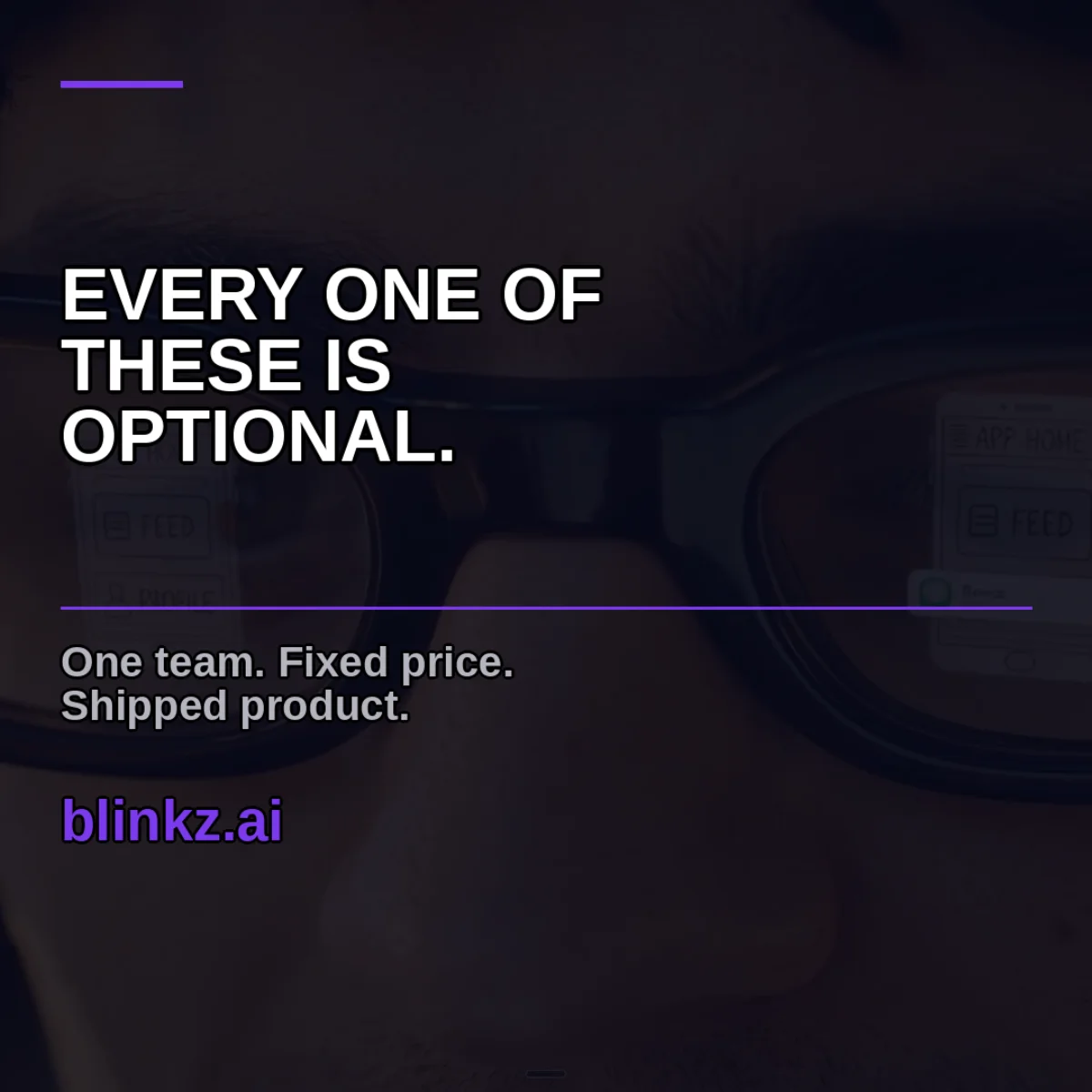 Slide 8 of 8: one team, fixed price, shipped product
